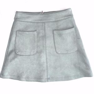 **3/$20** - Forever 21 Seafoam Blue Suede Pocket Mini Skirt, Sz S